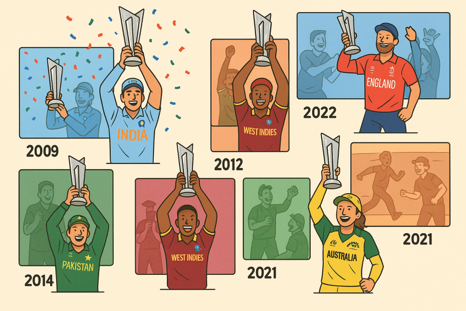T20 World Cup Winners List and Historic Moments by Champion Teams